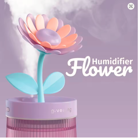 2025 Mini Flower Mist Diffuser – USB Ultrasonic Humidifier with LED Night Light & Remote Control