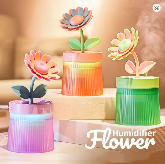 2025 Mini Flower Mist Diffuser – USB Ultrasonic Humidifier with LED Night Light & Remote Control