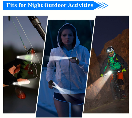LED Fingerless Gloves with Lights – Outdoor Fishing, Cycling & Repair Gloves for Hands-Free Illumination
