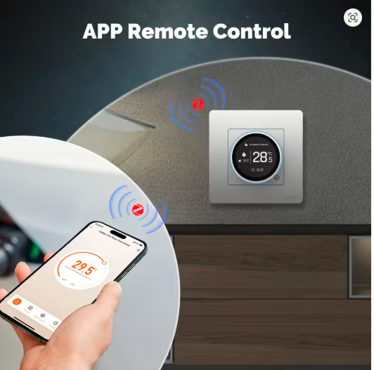 MOES Tuya ZigBee Smart Knob Thermostat – Star Ring Series Temperature Controller for Water Boiler & Electric Heating, Works with Alexa & Google