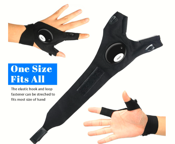 LED Fingerless Gloves with Lights – Outdoor Fishing, Cycling & Repair Gloves for Hands-Free Illumination