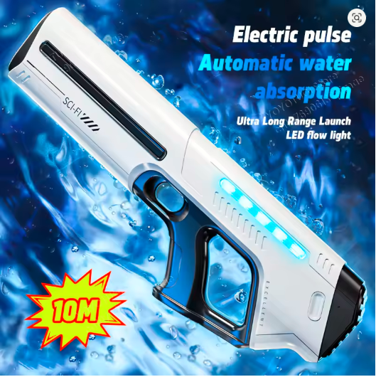Electric Water Gun – Large Capacity Automatic Water Absorbing Toy Blaster for Kids & Teens Summer Outdoor Fun
