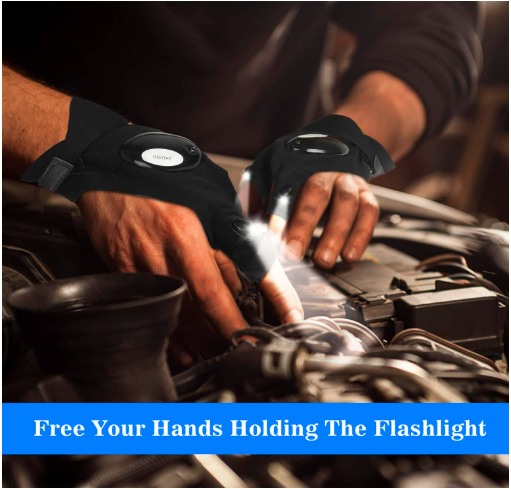 LED Fingerless Gloves with Lights – Outdoor Fishing, Cycling & Repair Gloves for Hands-Free Illumination