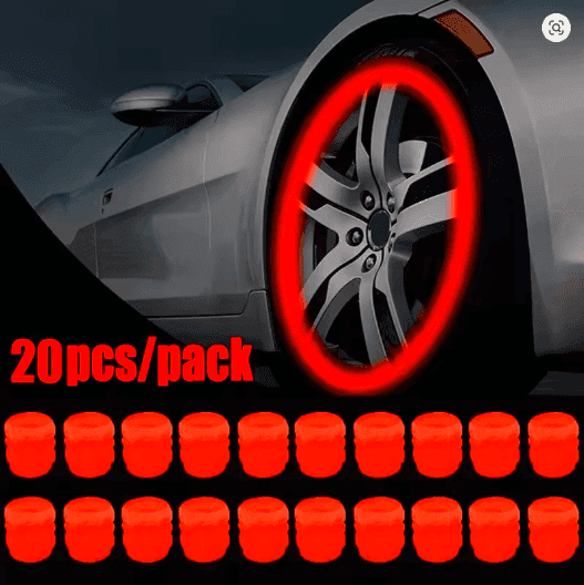 1-20PCS Luminous Glow Car & Motorcycle Tire Valve Caps – Night-Glowing, Waterproof, Universal Wheel Accessory