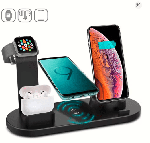 2025 7-in-1 Fast Wireless Charging Dock – Multi-Device Charger Stand with Phone Holder & LED Organizer