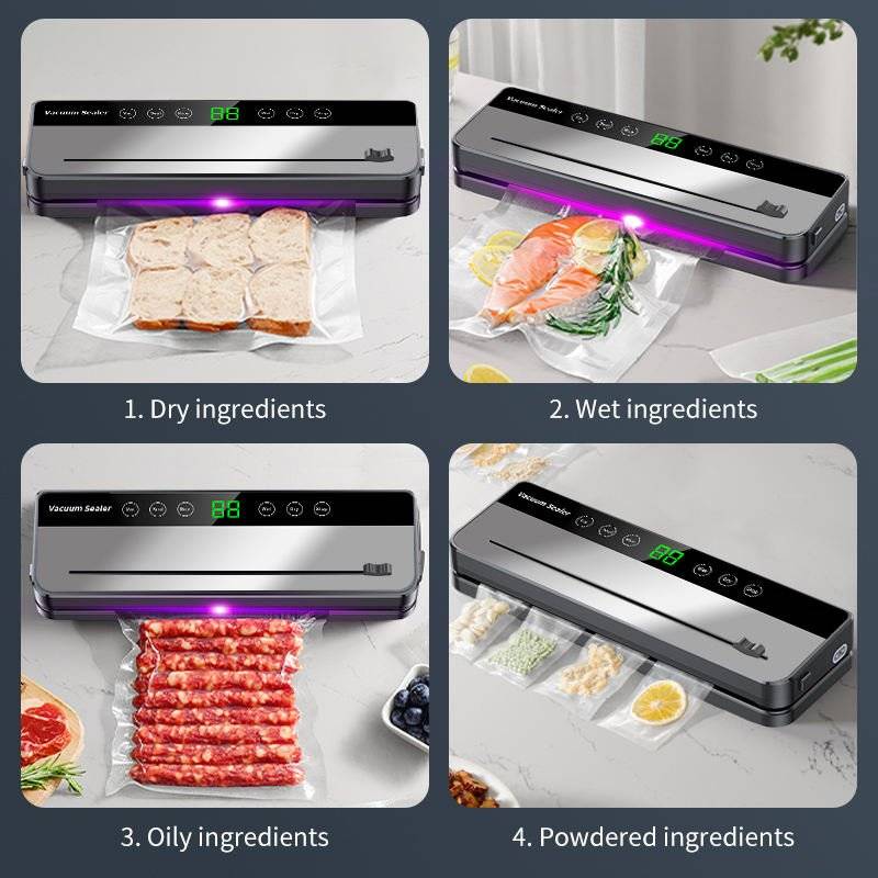 2025 Compact Food Vacuum Sealer – Automatic Sealing Machine with Cutter & Multi-Mode Functionality
