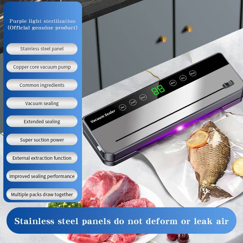 2025 Compact Food Vacuum Sealer – Automatic Sealing Machine with Cutter & Multi-Mode Functionality