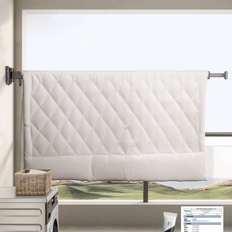 2025 Foldable Wall-Mounted Laundry Rack – Telescopic Aluminum Organizer with Extendable Rods