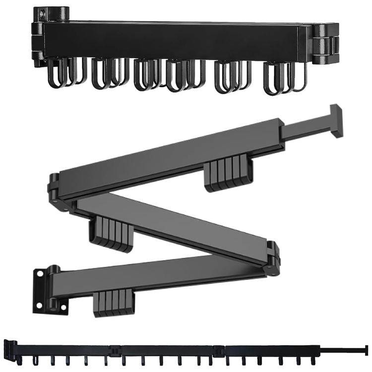 2025 Foldable Wall-Mounted Laundry Rack – Telescopic Aluminum Organizer with Extendable Rods