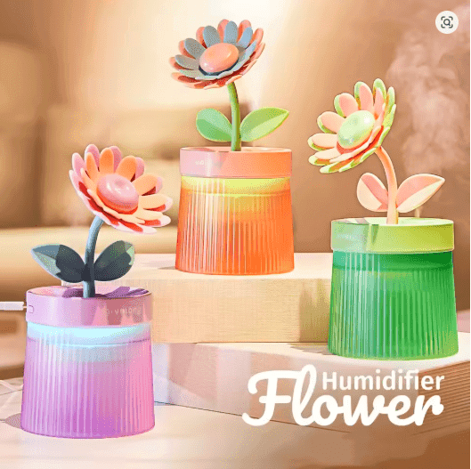 2025 Mini Flower Mist Diffuser – USB Ultrasonic Humidifier with LED Night Light & Remote Control