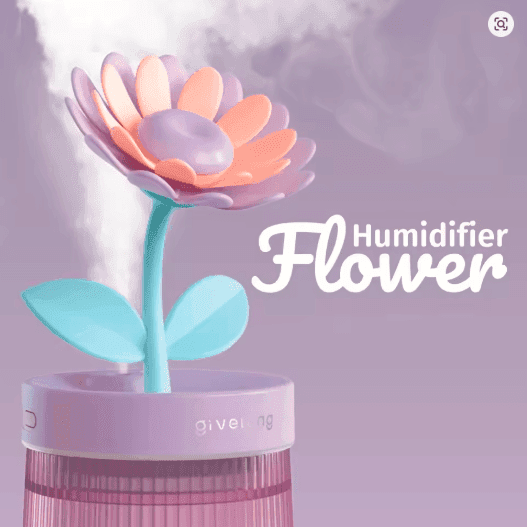 2025 Mini Flower Mist Diffuser – USB Ultrasonic Humidifier with LED Night Light & Remote Control