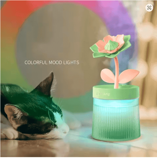 2025 Mini Flower Mist Diffuser – USB Ultrasonic Humidifier with LED Night Light & Remote Control - GripGo.Online