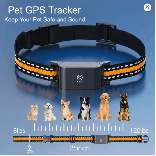 2025 Waterproof 4G GPS Pet Tracker Collar – Real-Time Locator with Geo-Fence, Free App & 7-Day Battery