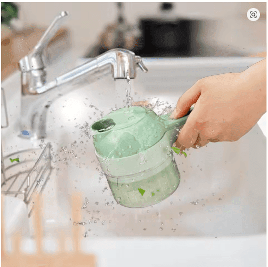 4-in-1 Electric Vegetable Cutter – Wireless Handheld Chopper, Slicer & Mincer for Garlic, Onion & Cooking Prep