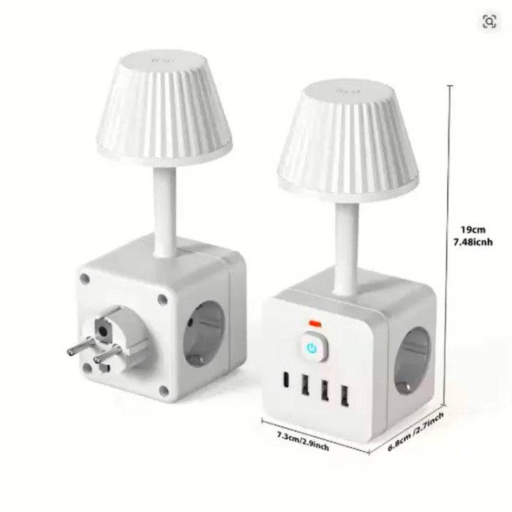 7 - in - 1 EU Power Outlet with Surge Protection – 3 AC Outlets, 3 USB Ports & 1 Type - C Fast Charger | Desktop Charging Station - GripGo.Online