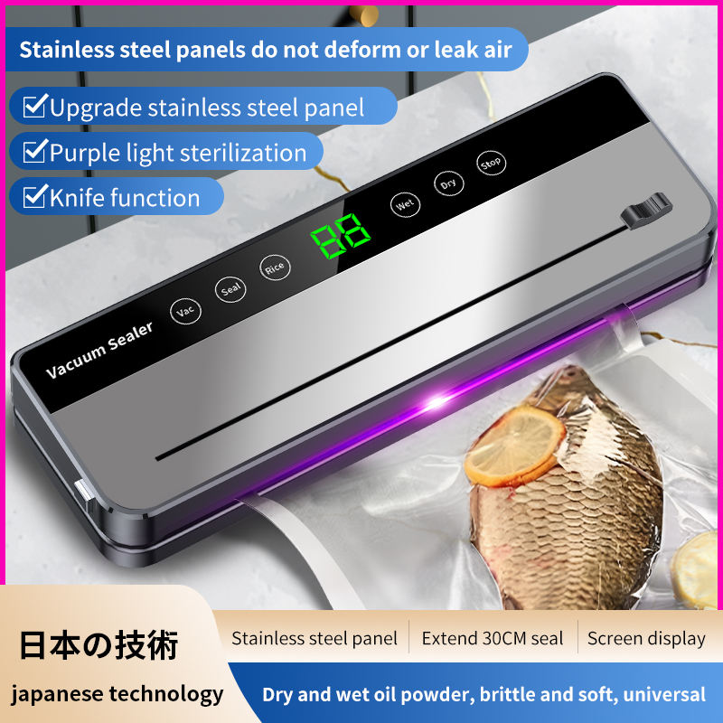 2025 Compact Food Vacuum Sealer – Automatic Sealing Machine with Cutter & Multi-Mode Functionality