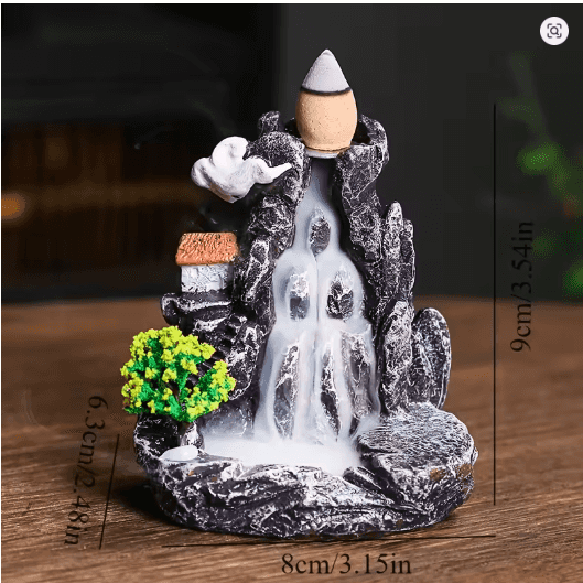 Backflow Incense Burner – Waterfall Aromatherapy Holder with Smoke Fountain Effect for Home & Office Decor