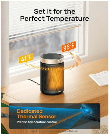 Dreo 1500W Portable Electric Space Heater | Fast Ceramic Heating with Thermostat, Remote, 12H Timer & Safety Features (2024 Upgrade)