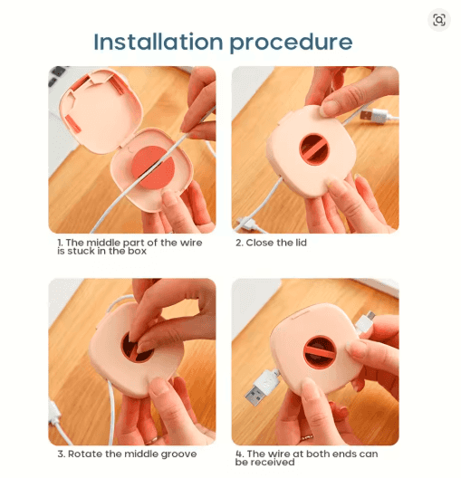 Round Wire Winder Box | Portable Multifunctional Cable Organizer for USB Chargers & Earphones