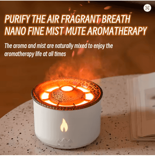 KINSCOTER Volcano Flame Aroma Diffuser 360ml | Jellyfish Smoke Ring Air Humidifier & Essential Oil Diffuser for Home or Office