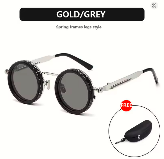 ND9 Polarized Round Sunglasses – Adjustable Dimming Retro Punk UV400 Shades for Men & Women Outdoor Fishing