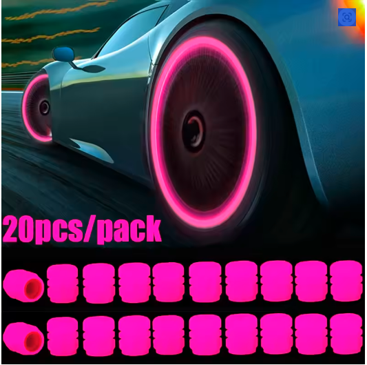 1-20PCS Luminous Glow Car & Motorcycle Tire Valve Caps – Night-Glowing, Waterproof, Universal Wheel Accessory