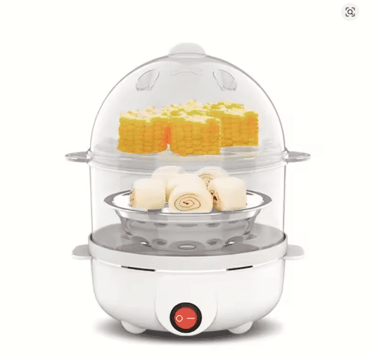 Multifunctional Electric Egg Boiler – Double Layer Egg Steamer & Poacher for Quick Breakfast Cooking