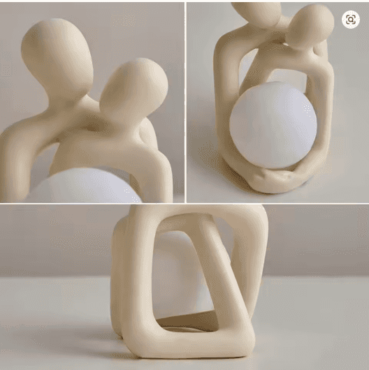 Heartwarming Couple Resin Statue – Modern Romantic Home Decor for Living Room, Office, and Bedroom