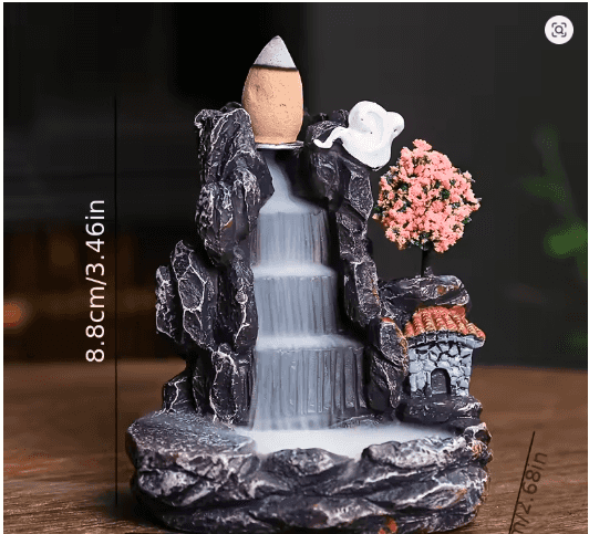 Backflow Incense Burner – Waterfall Aromatherapy Holder with Smoke Fountain Effect for Home & Office Decor