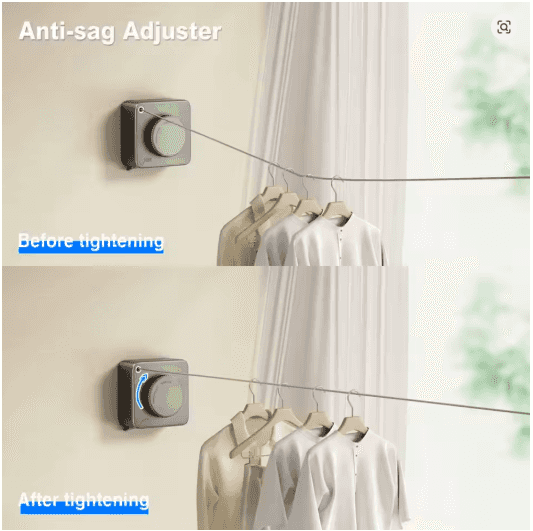 Retractable Clothesline Dryer – Wall Mounted Stainless Steel Laundry Rack for Indoor & Outdoor Drying