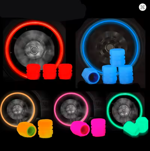 1-20PCS Luminous Glow Car & Motorcycle Tire Valve Caps – Night-Glowing, Waterproof, Universal Wheel Accessory