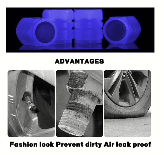 1-20PCS Luminous Glow Car & Motorcycle Tire Valve Caps – Night-Glowing, Waterproof, Universal Wheel Accessory