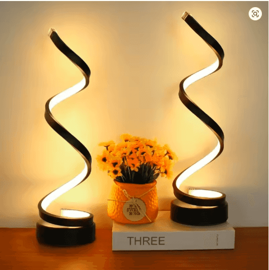 Spiral LED Table Lamp – Dimmable Gooseneck USB Light for Bedroom & Office