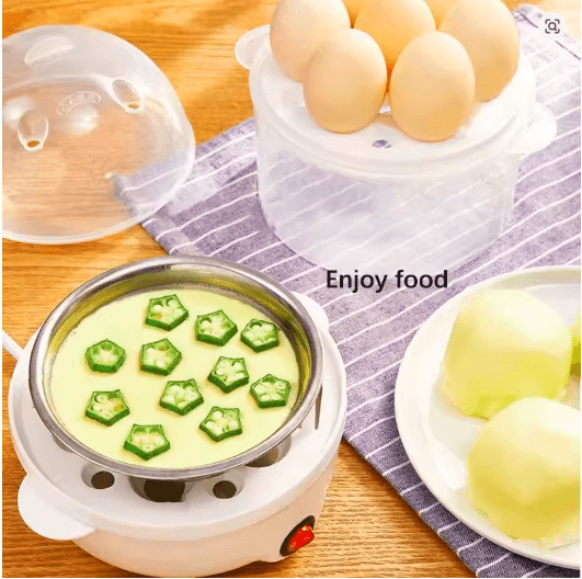 Multifunctional Electric Egg Boiler – Double Layer Egg Steamer & Poacher for Quick Breakfast Cooking