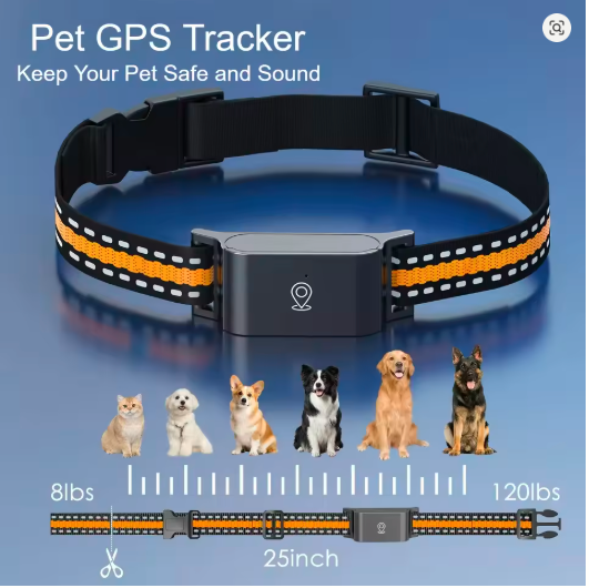 2025 Waterproof 4G GPS Pet Tracker Collar – Real-Time Locator with Geo-Fence, Free App & 7-Day Battery