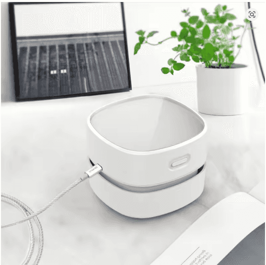 Wireless Mini Desktop Vacuum Cleaner | USB Rechargeable 1400mAh Table Dust Sweeper for Home, Office, School & Keyboard Cleaning