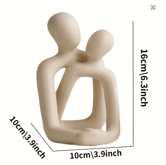 Heartwarming Couple Resin Statue – Modern Romantic Home Decor for Living Room, Office, and Bedroom