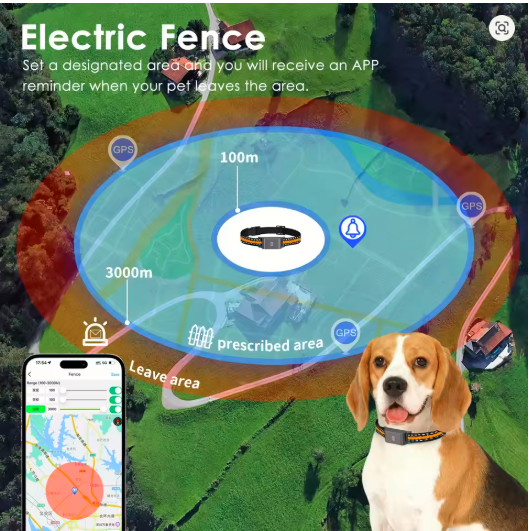 2025 Waterproof 4G GPS Pet Tracker Collar – Real-Time Locator with Geo-Fence, Free App & 7-Day Battery