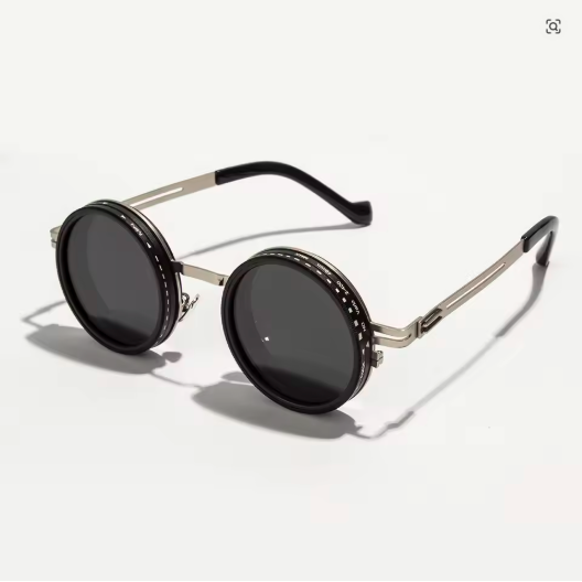 ND9 Polarized Round Sunglasses – Adjustable Dimming Retro Punk UV400 Shades for Men & Women Outdoor Fishing