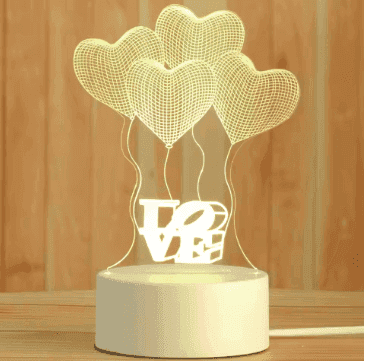 Creative 3D Acrylic Night Lamp – Decorative Bedside Table Light for Bedroom & Gift