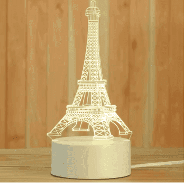 Creative 3D Acrylic Night Lamp – Decorative Bedside Table Light for Bedroom & Gift