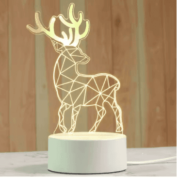 Creative 3D Acrylic Night Lamp – Decorative Bedside Table Light for Bedroom & Gift