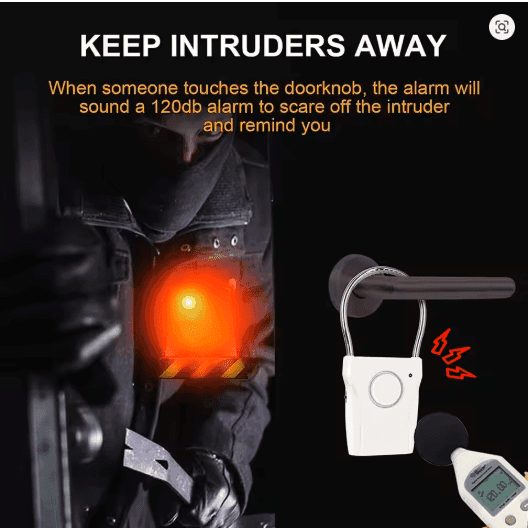 Door Handle Alarm – 110dB Portable Security Device with Adjustable Settings, Battery Operated for Home, Travel & Hotel Safety - GripGo.Online