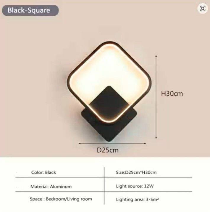 Modern Round LED Wall Lamp – Aluminium Wall Sconce for Bedroom, Living Room, Hallway & Study