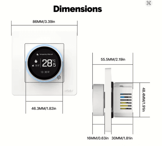 MOES Tuya ZigBee Smart Knob Thermostat – Star Ring Series Temperature Controller for Water Boiler & Electric Heating, Works with Alexa & Google