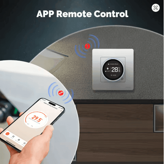 MOES Tuya ZigBee Smart Knob Thermostat – Star Ring Series Temperature Controller for Water Boiler & Electric Heating, Works with Alexa & Google