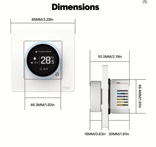 MOES Tuya ZigBee Smart Knob Thermostat – Star Ring Series Temperature Controller for Water Boiler & Electric Heating, Works with Alexa & Google