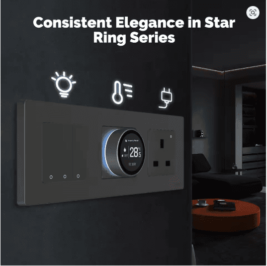 MOES Tuya ZigBee Smart Knob Thermostat – Star Ring Series Temperature Controller for Water Boiler & Electric Heating, Works with Alexa & Google