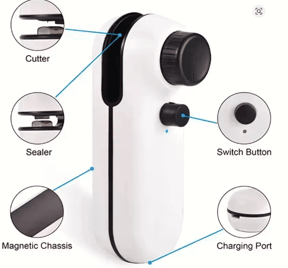 Rechargeable 2-in-1 Mini Heat Sealer – USB Portable Snack Saver & Bag Resealer for Freshness Anytime