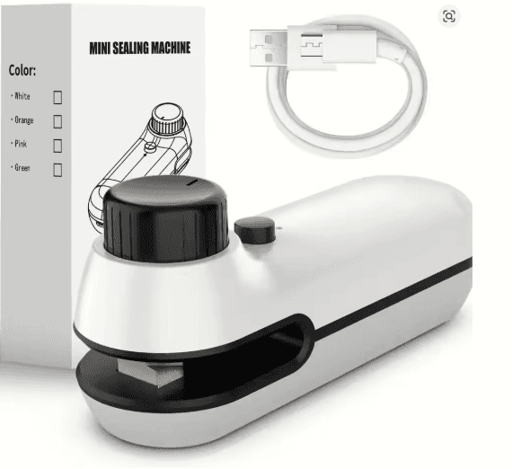 Rechargeable 2-in-1 Mini Heat Sealer – USB Portable Snack Saver & Bag Resealer for Freshness Anytime